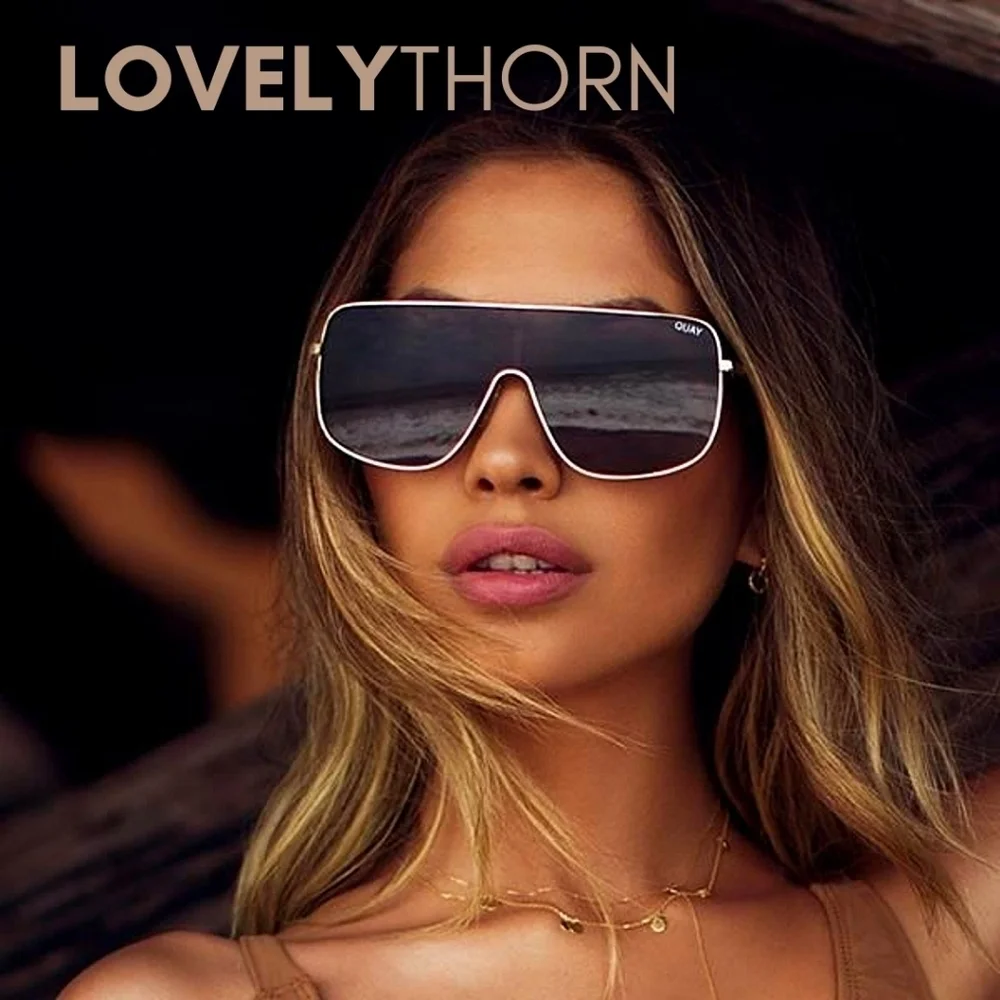 QUAY // ltd ed kylie jenner collab gold frame brown lens shield sunglasses